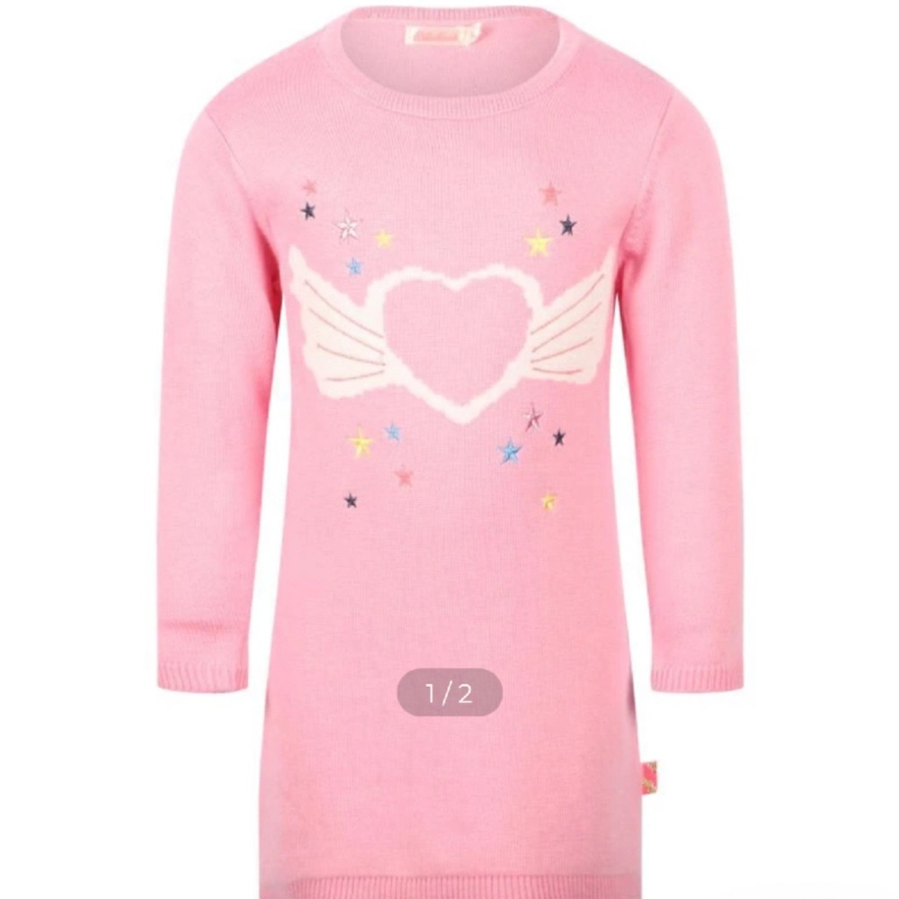 BILLIEBLUSH Heart and Stars Embroidery Knit Dresy